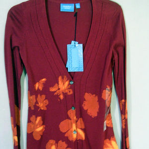 NWT Simply Vera Vera Wang Floral Cardigan Sweater